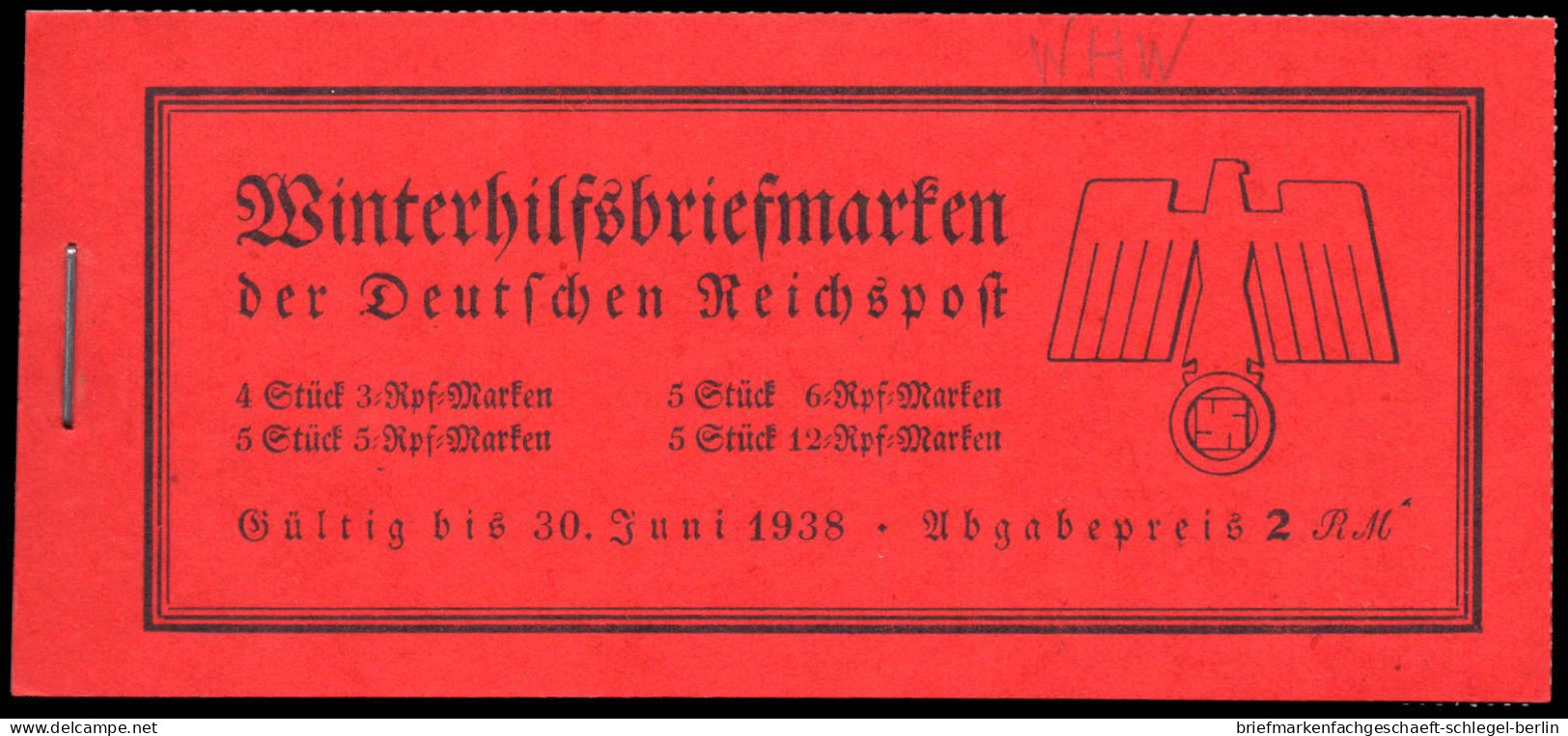 Deutsches Reich, 1937, MH 44, Postfrisch - Booklets