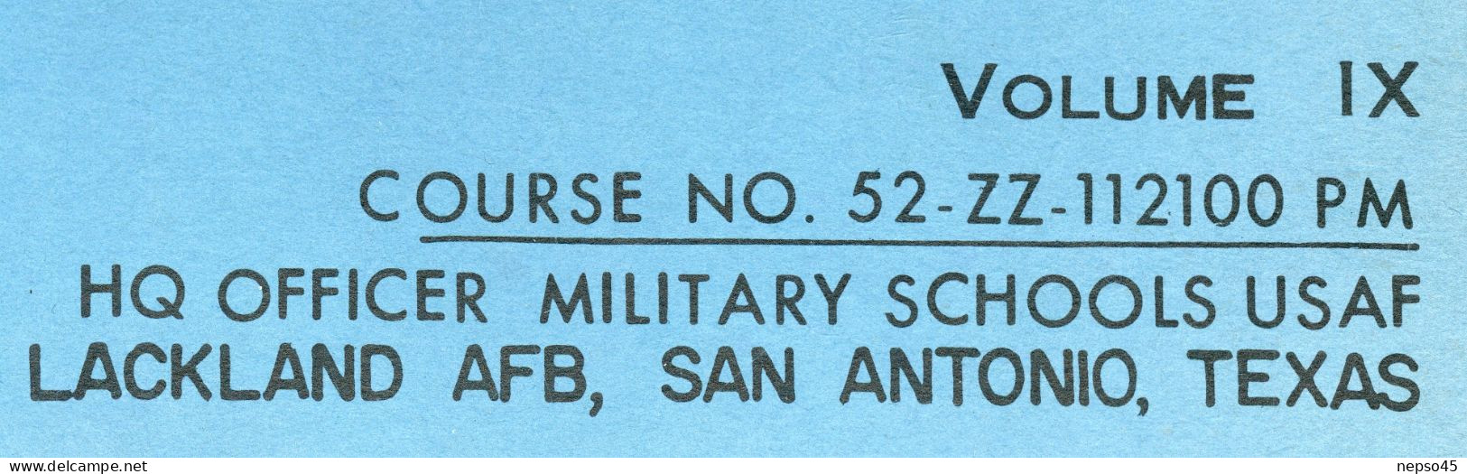 American Aviation English.Technical Phase.1955.HQ Officer Military Schools USAF.Lackland AFB.San Antonio.Texas. - Aviazione