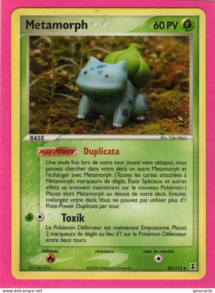 Carte Pokemon 2006 Ex Espace Delta 36/113 Metamorph 60pv Bon Etat - Ex