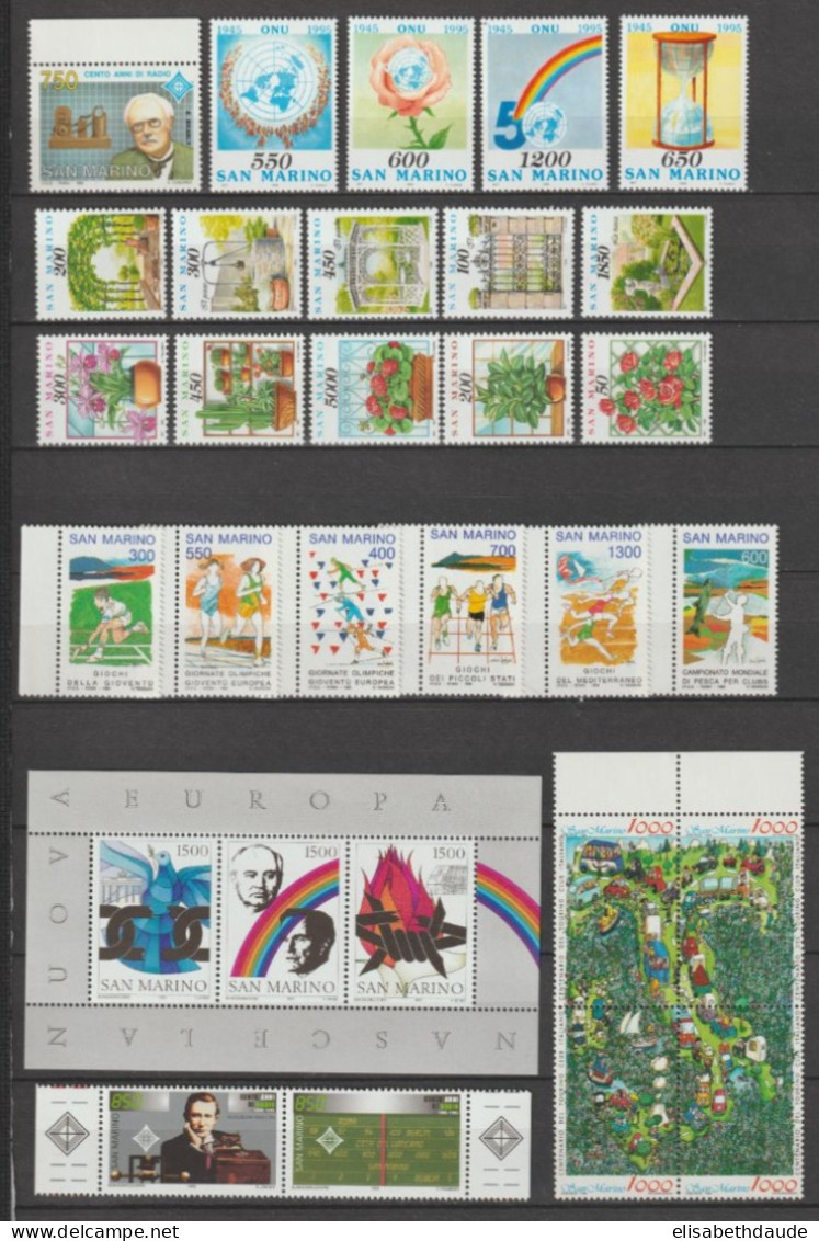 SAN MARINO - 1991/1998 - COLLECTION BIEN FOURNIE 4 PAGES ! COTE YVERT = 184 EUR. - Collections, Lots & Séries