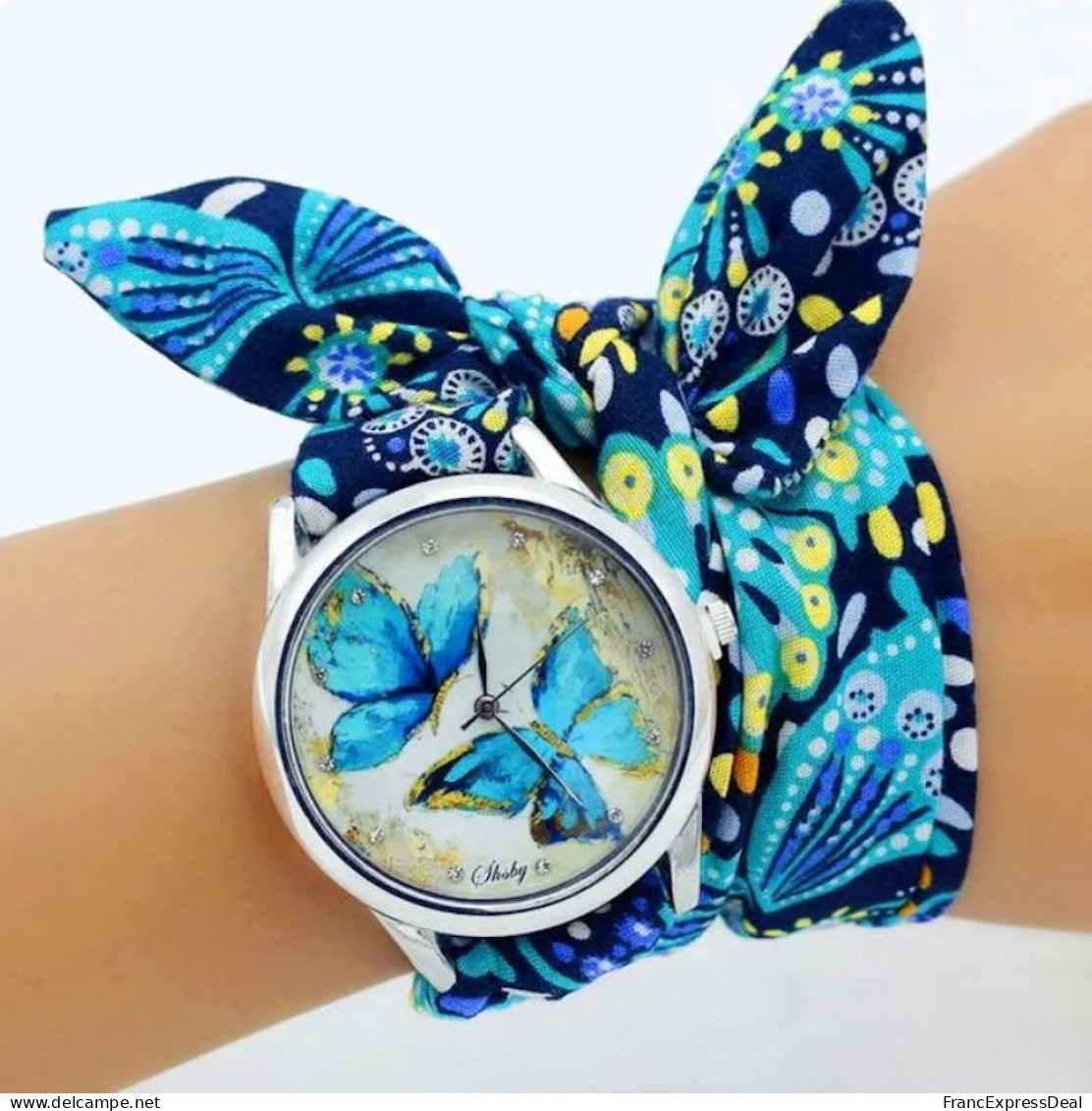 Montre à Quartz NEUVE Bracelet Foulard Watch - Papillons - Montres Modernes