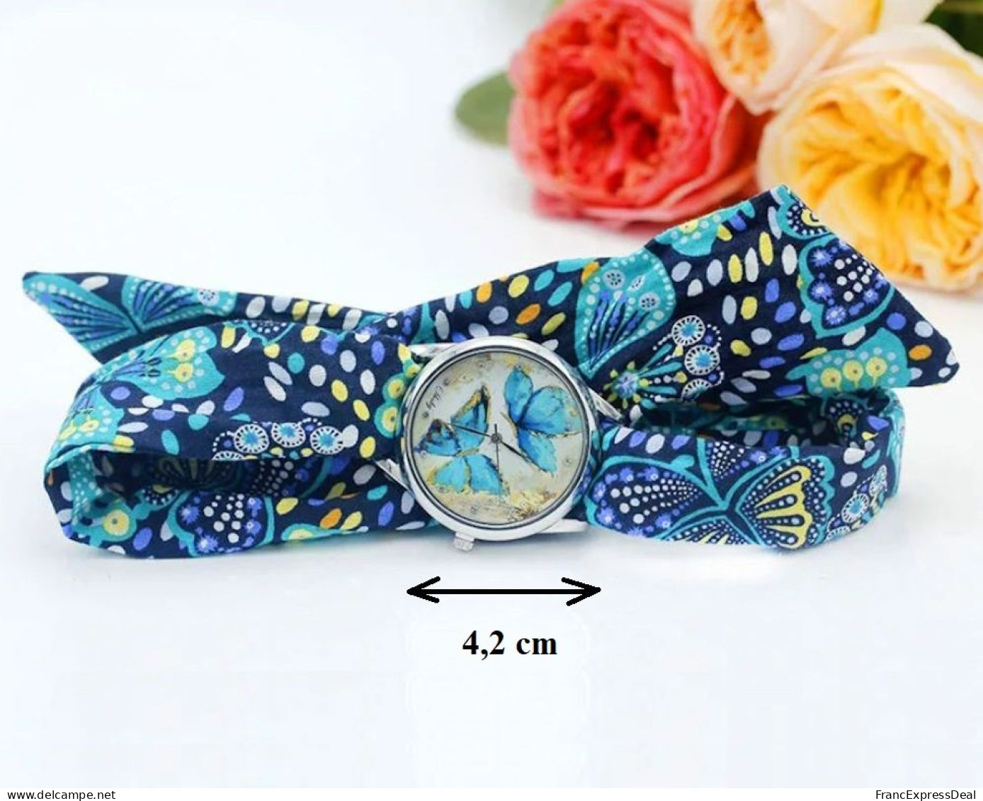 Montre à Quartz NEUVE Bracelet Foulard Watch - Papillons - Horloge: Modern