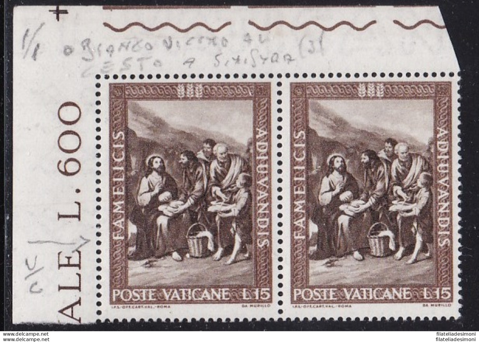 1963 Vaticano - N. 356 COPPIA MNH** VARIETA' - Errors & Oddities