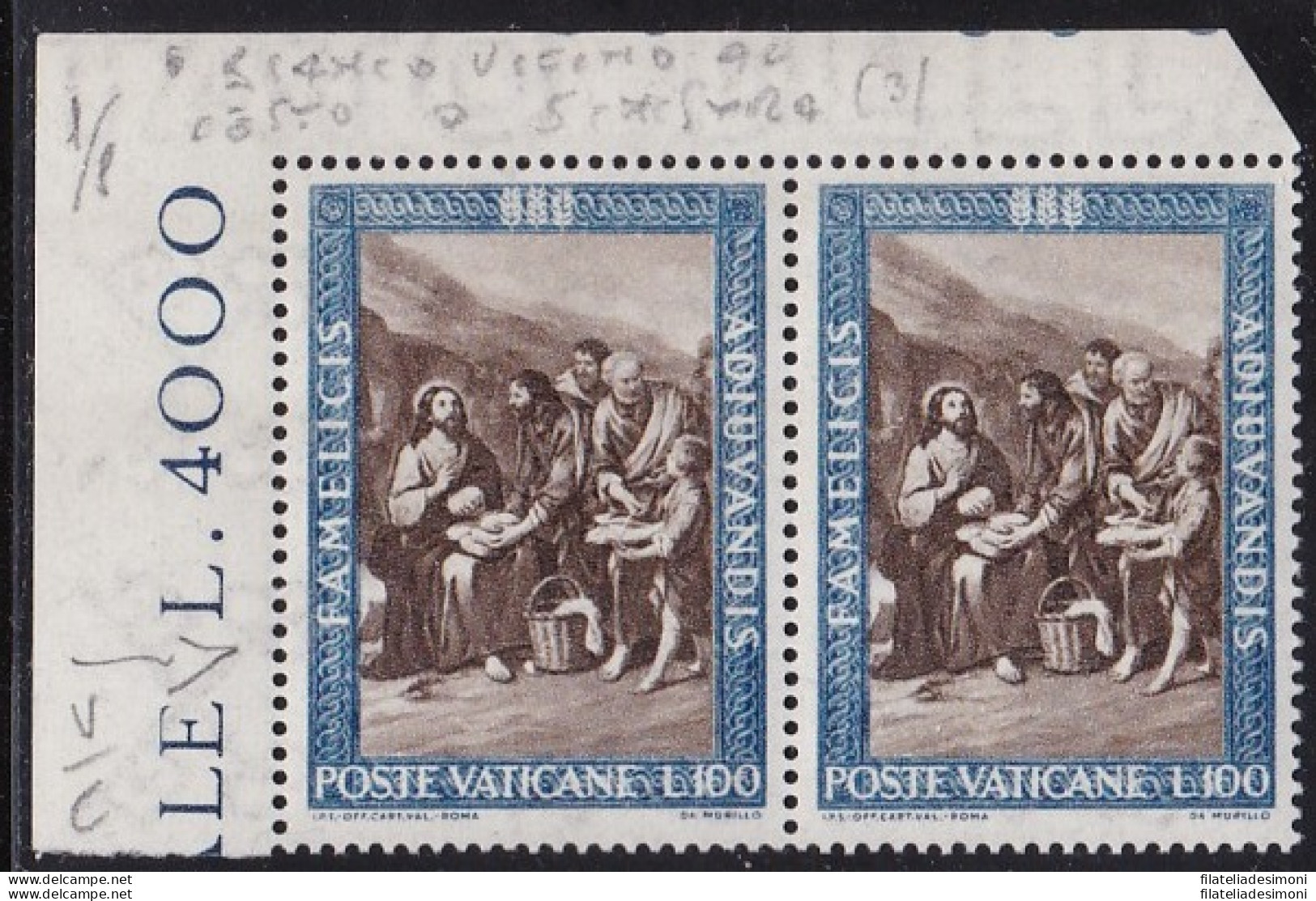 1963 Vaticano- N. 358 COPPIA MNH** VARIETA' - Varietà E Curiosità