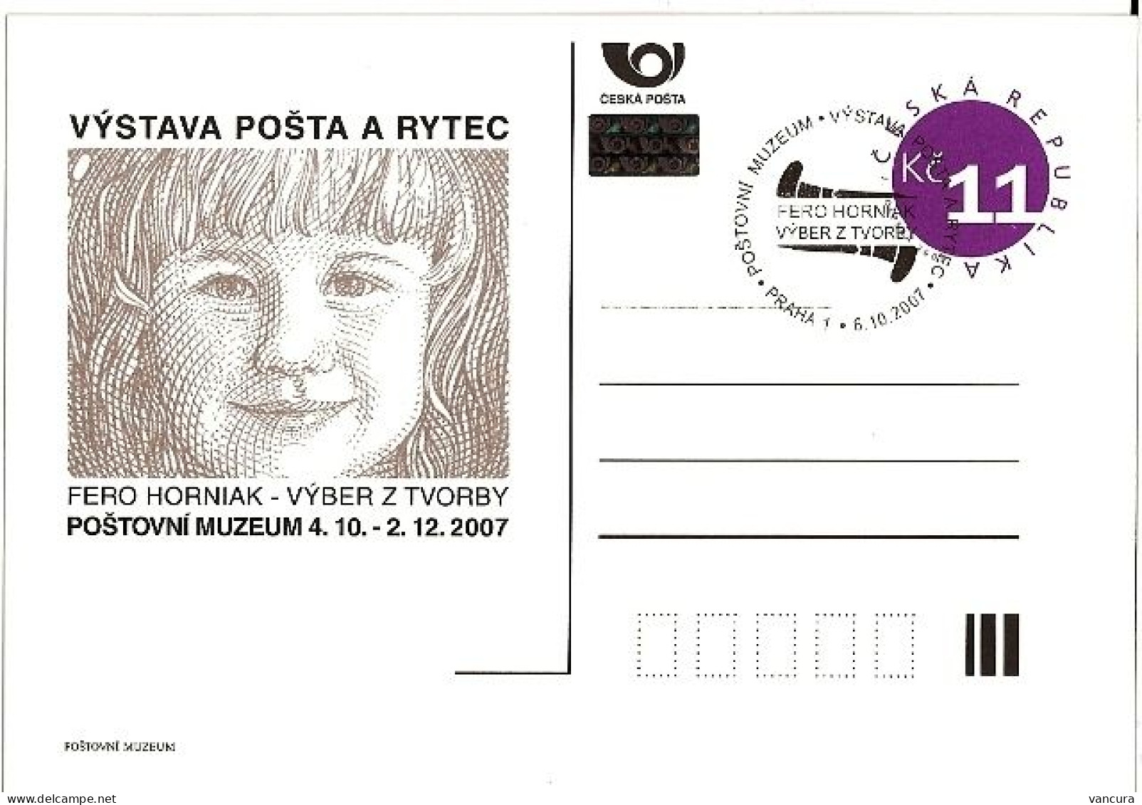 CDV PM 59 Czech Republic Fero Horniak Exhibition 2007 - Incisioni