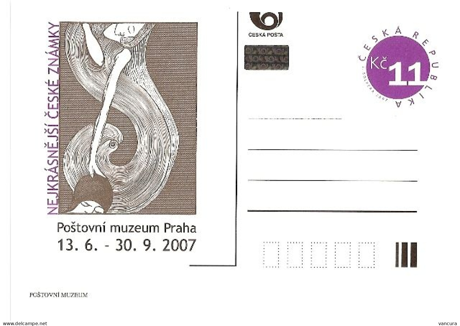 CDV PM 58 Czech Republic Most Beatiful Czech Stamps Exhibition In The Post Muzeum 2007 - Moderne