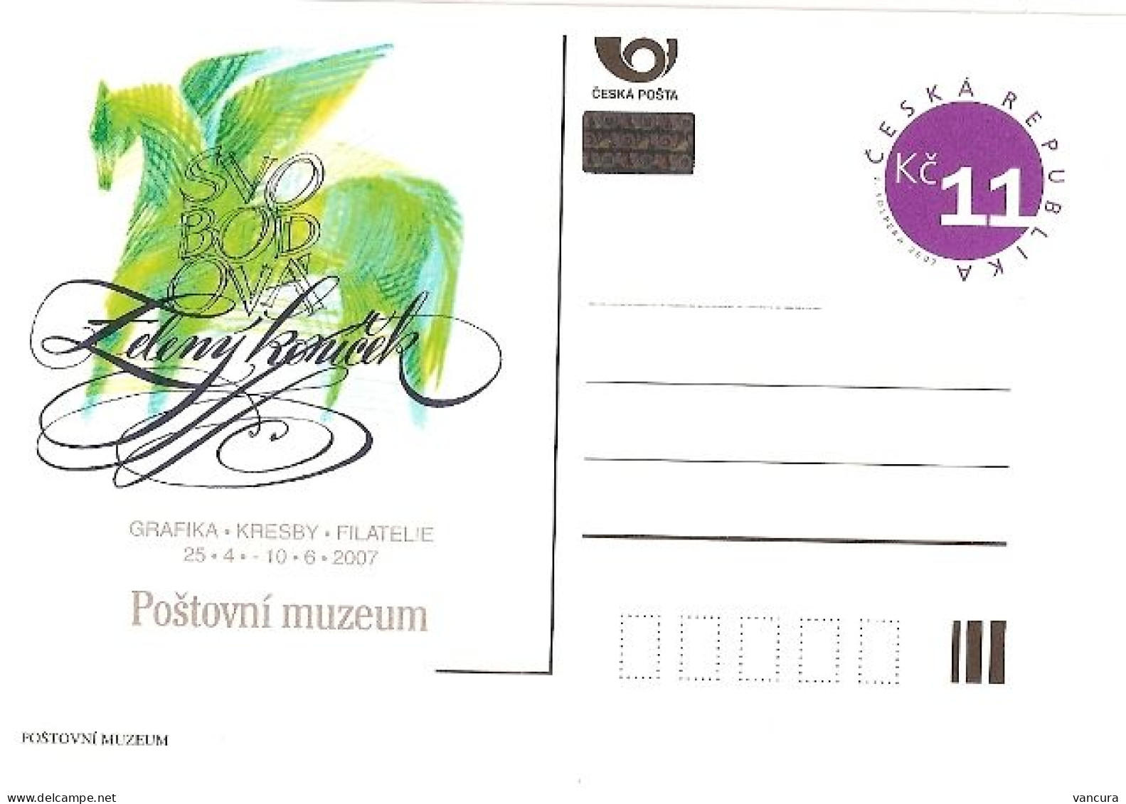 CDV PM 57 Czech Republic M. Svobodova Exhibition In The Postal Muzeum 2007 PEGASUS MYTHOLOGY - Mythology