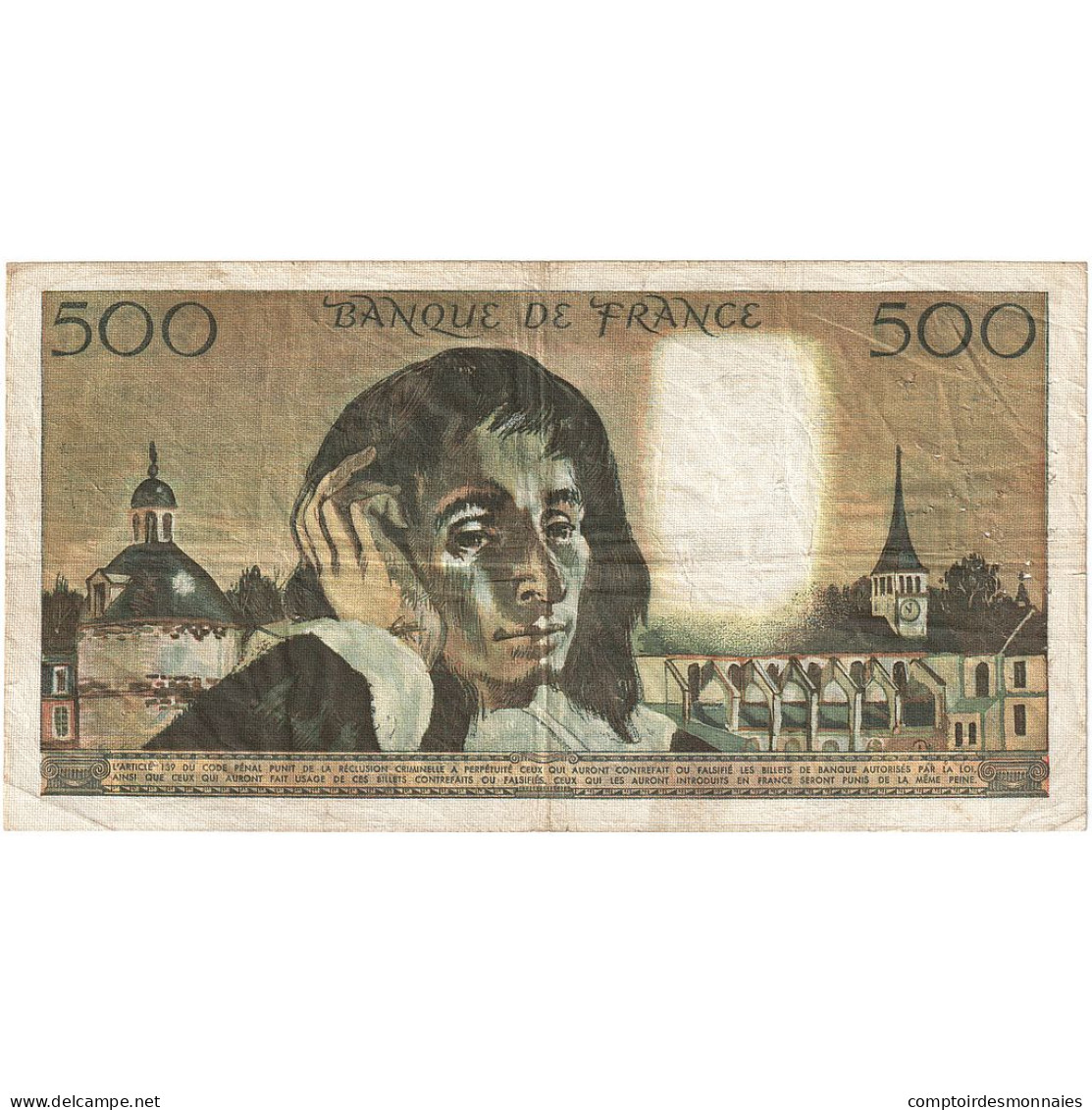 France, 500 Francs, Pascal, 1968, S.4, TB+, Fayette:71.01, KM:156a - 500 F 1968-1993 ''Pascal''