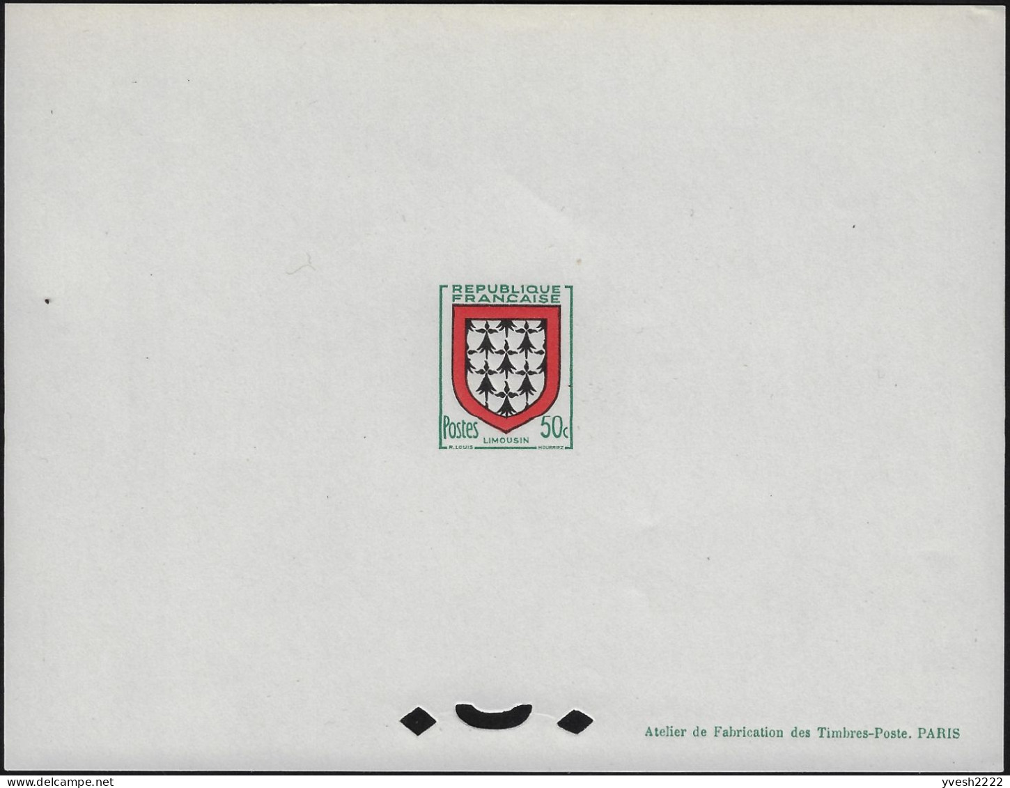 France 1951 Y&T 900 Feuillet De Luxe. Armoiries Des Provinces. Limousin - 1941-66 Wappen