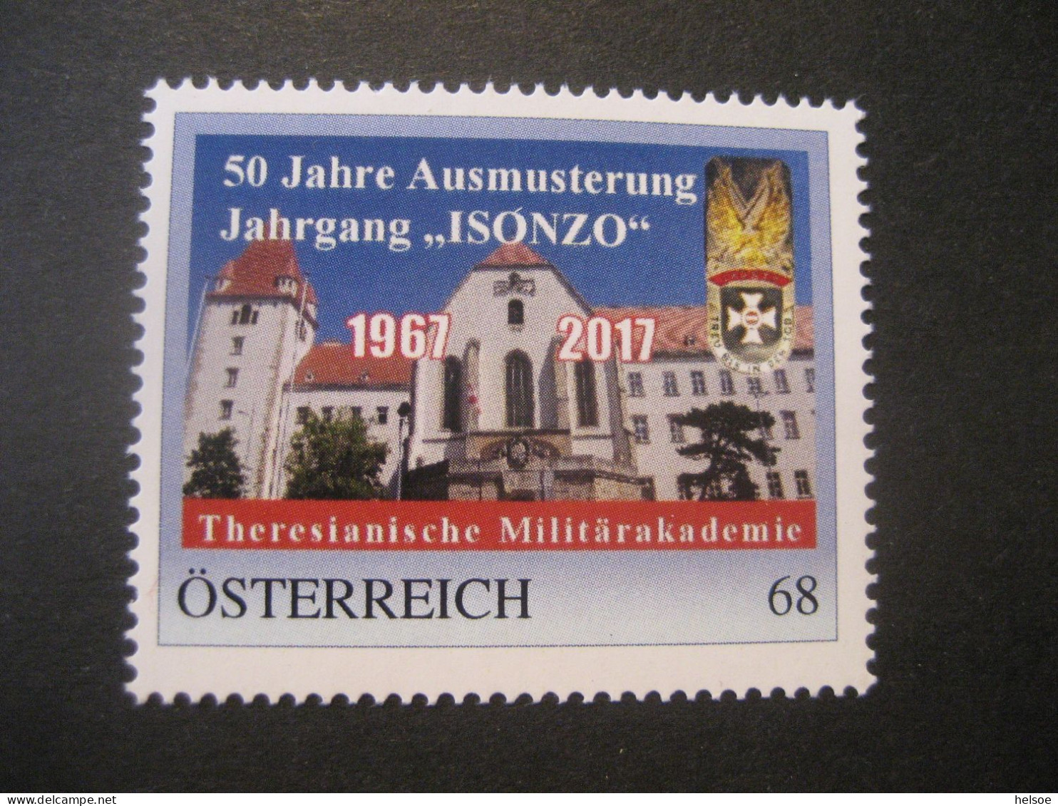 Österreich- PM Wr. Neustadt, Theresianische Militärakademie, Jahrgang "Isonzo" ** Ungebraucht - Personnalized Stamps