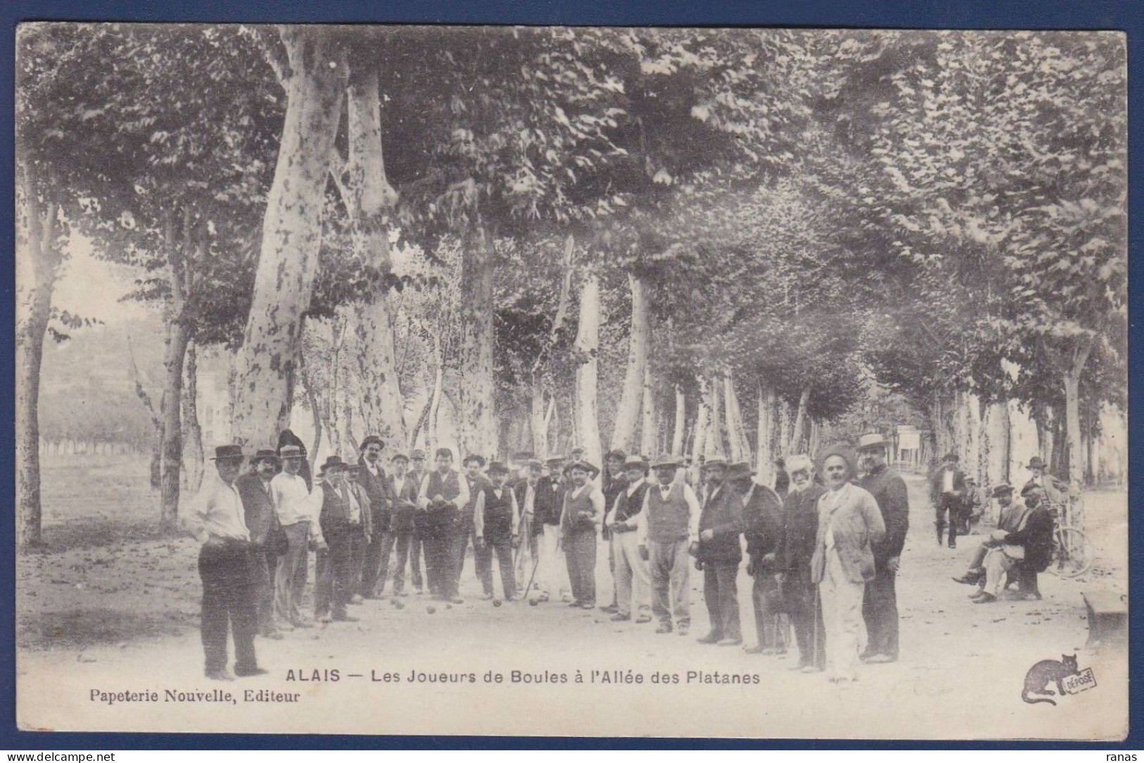 CPA Jeux De Boules Pétanque écrite ALES Alais Gard - Petanca