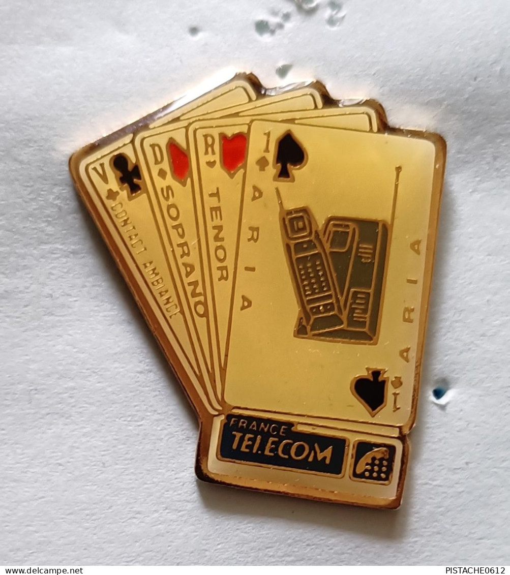 Pin's France Telecom Jeu De Carte Téléphone - Telecom De Francia