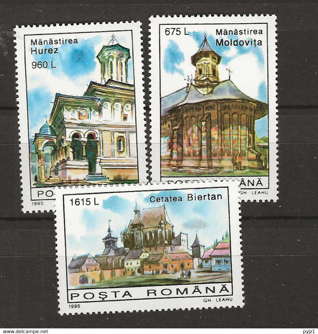 1995 MNH Romania Mi 5124-26 Postfris** - Abdijen En Kloosters