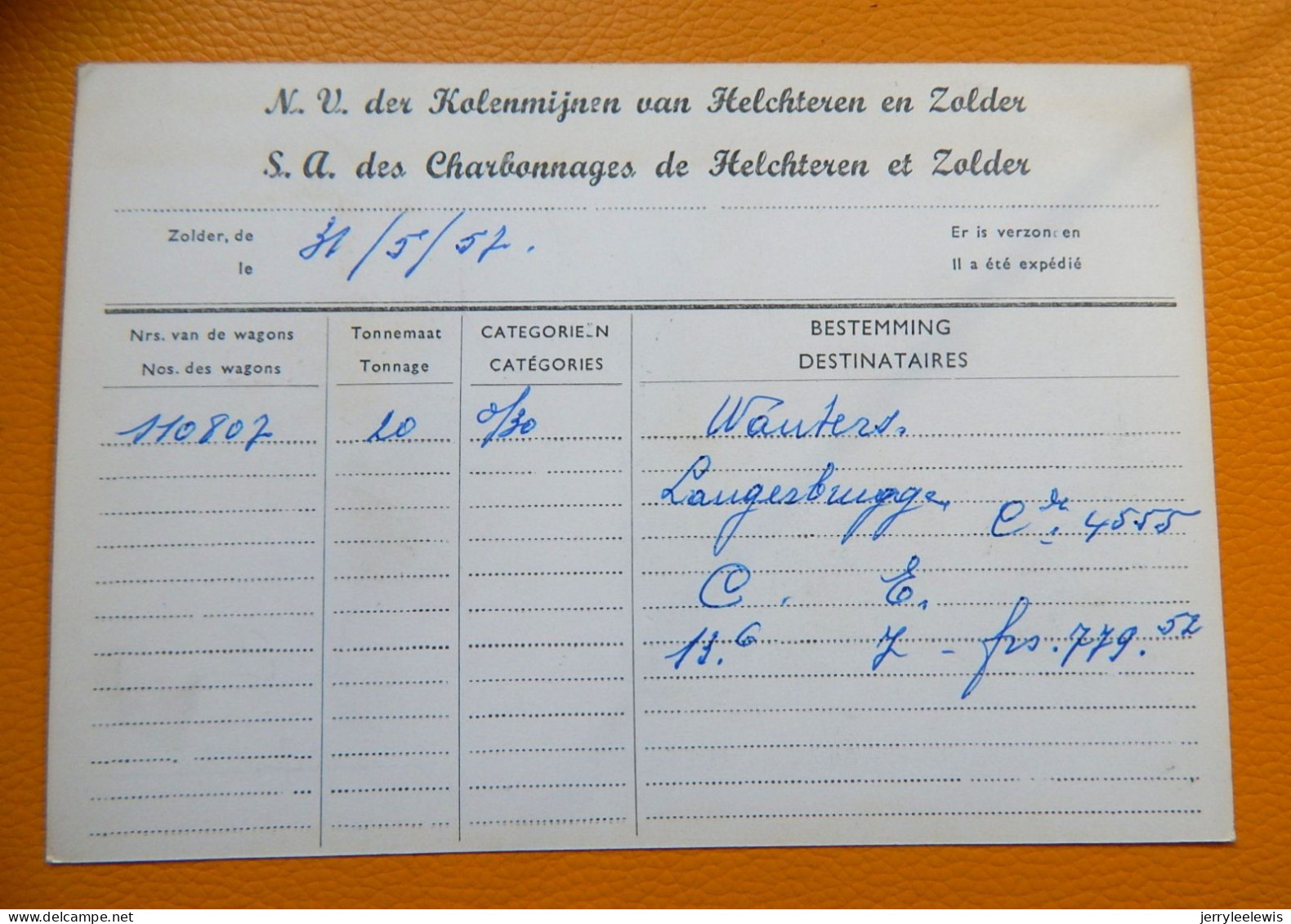 HELCHTEREN - ZOLDER  -  N. V. Der  Kolenmijnen Van Helchteren En Zolder - Houthalen-Helchteren