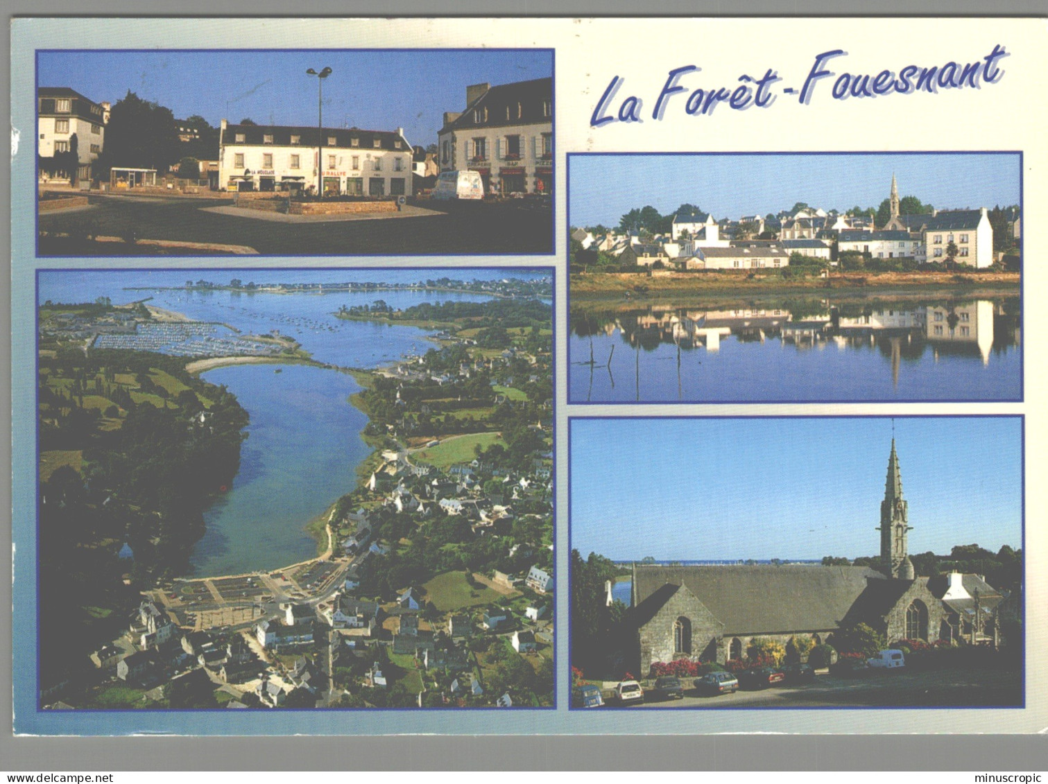 CPM 29 - La Forêt Fouesnant - La Place - L'église Paroissiale - L'anse De Port La Foret - La Forêt-Fouesnant