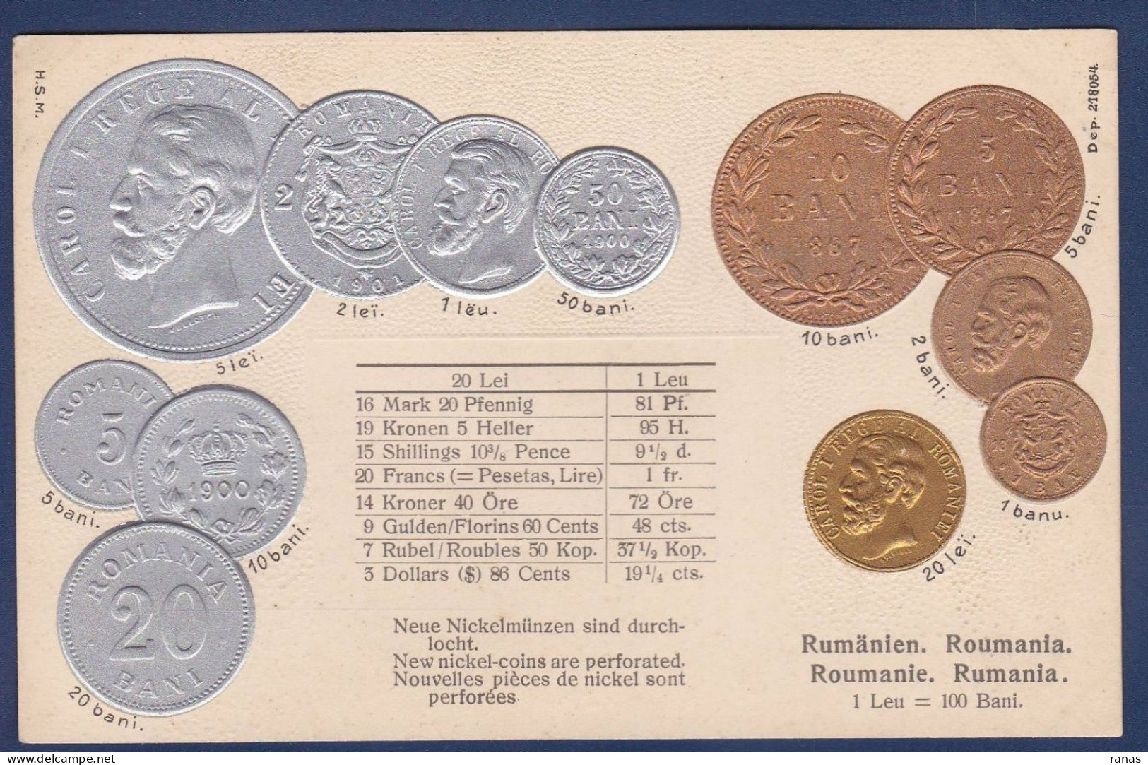 CPA Bulgarie Monnaie Coins Royalty Gaufrée Non Circulée - Bulgarien