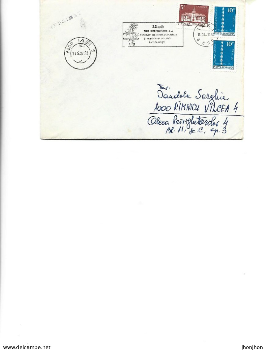 Romania - Occasional Env 1982 - April 11 International Day Of Former Anti-fascist Political Prisoners And Internees - Postmark Collection