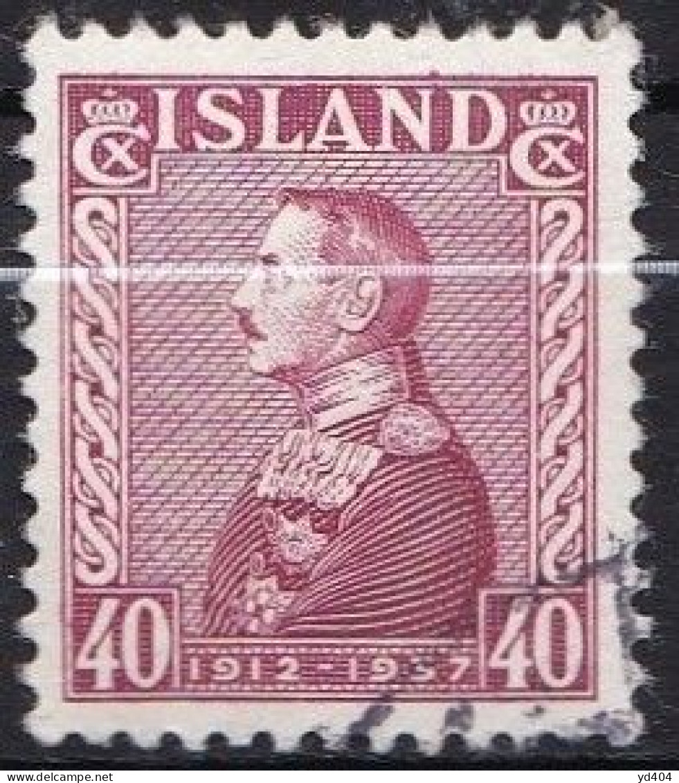 IS033B – ISLANDE – ICELAND – 1937 – KING CHRISTIAN X – SG # 222 USED 11,50 € - Gebraucht