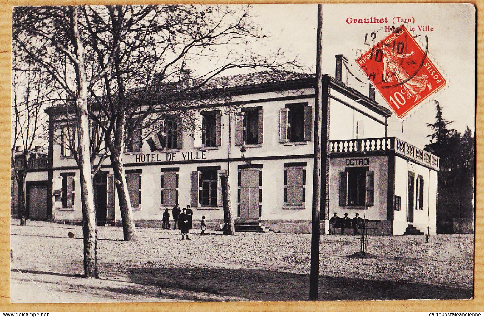 03934 / ⭐ ◉ GRAULHET 81-Tarn Hotel De Ville Et Son Octroi 1910s Cliché Et Edition BLANC - Graulhet
