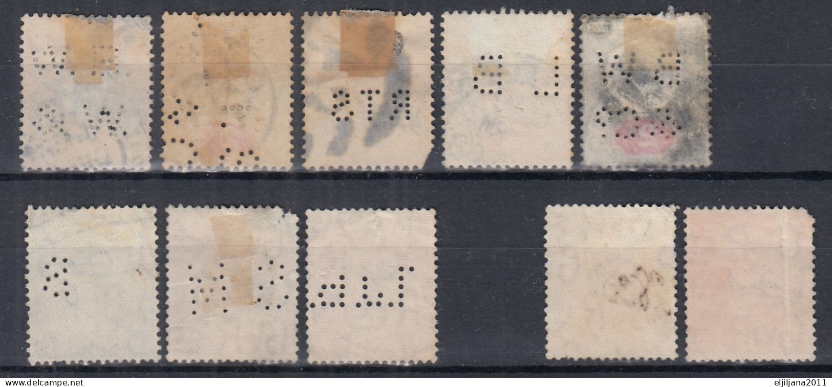 Great Britain - GB / UK 1887 - 1937 ⁕ Old Perfins Stamps + Cover Perfin + Overprint ⁕ See All Scan - Perforés