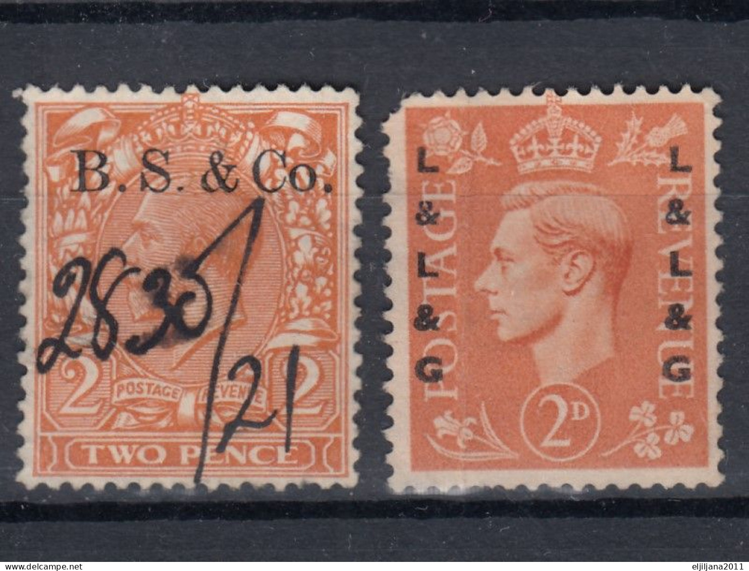 Great Britain - GB / UK 1887 - 1937 ⁕ old perfins stamps + cover perfin + overprint ⁕ see all scan