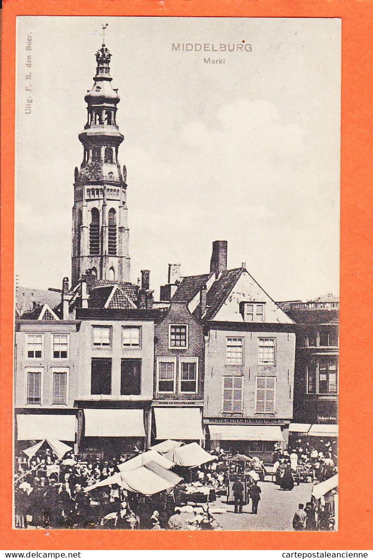 08998 / ⭐ ◉ ( In Perfecte Staat ) MIDDELBURG Zeeland Markt Jour De Marché 1900s Uitg Den BOER Nederland Pays-Bas - Middelburg