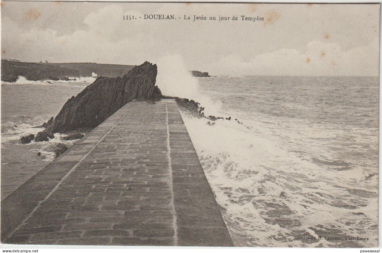 CLOHARS CARNOET DOELAN DOUELAN  LA JETEE UN JOUR DE TEMPETE - Clohars-Carnoët