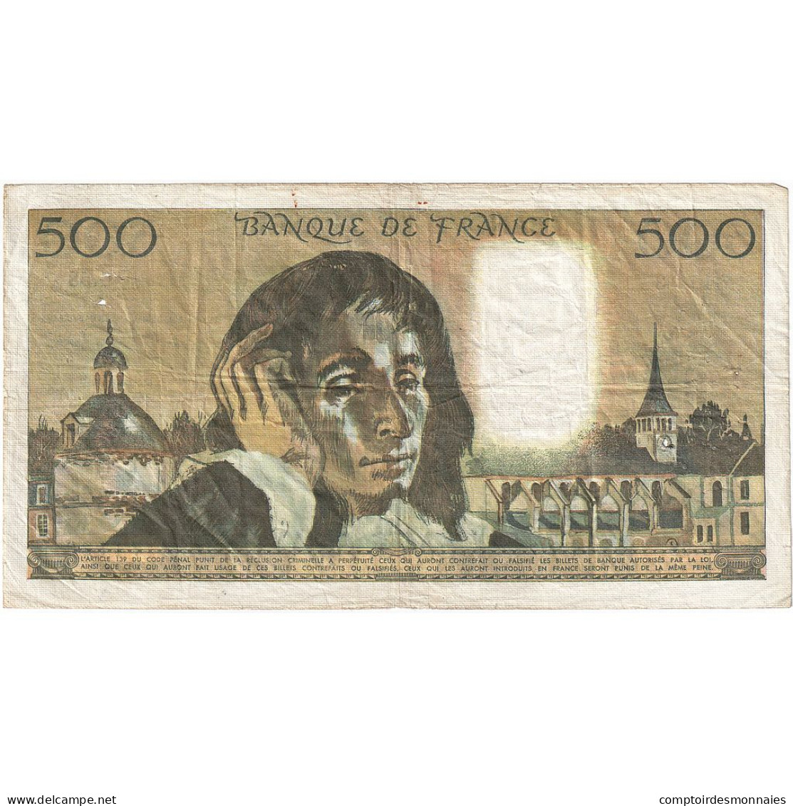 France, 500 Francs, Pascal, 1976, G.58, TB+, Fayette:71.14, KM:156d - 500 F 1968-1993 ''Pascal''