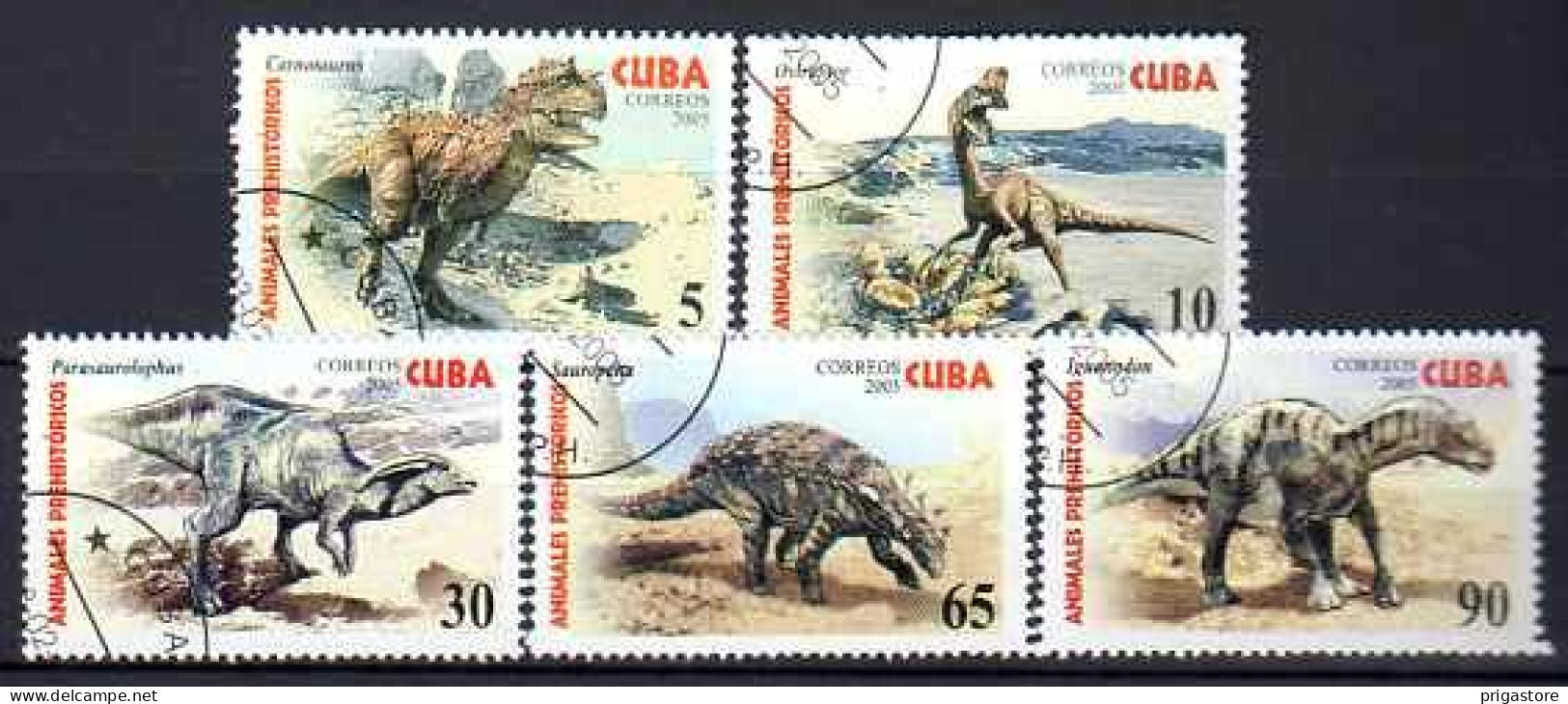 Cuba 2005 Animaux Préhistoriques (10) Yvert N° 4225 à 4229 Oblitéré Used - Usati