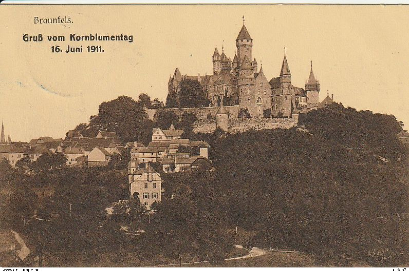 AK Braunfels - Gruß Vom Kornblumentag 1911  (68089) - Wetzlar