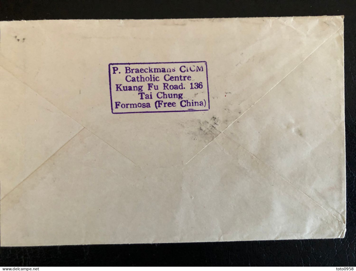 Chine 1955 Lettre De Taichung Vers Pâturages (Belgique) - Briefe U. Dokumente