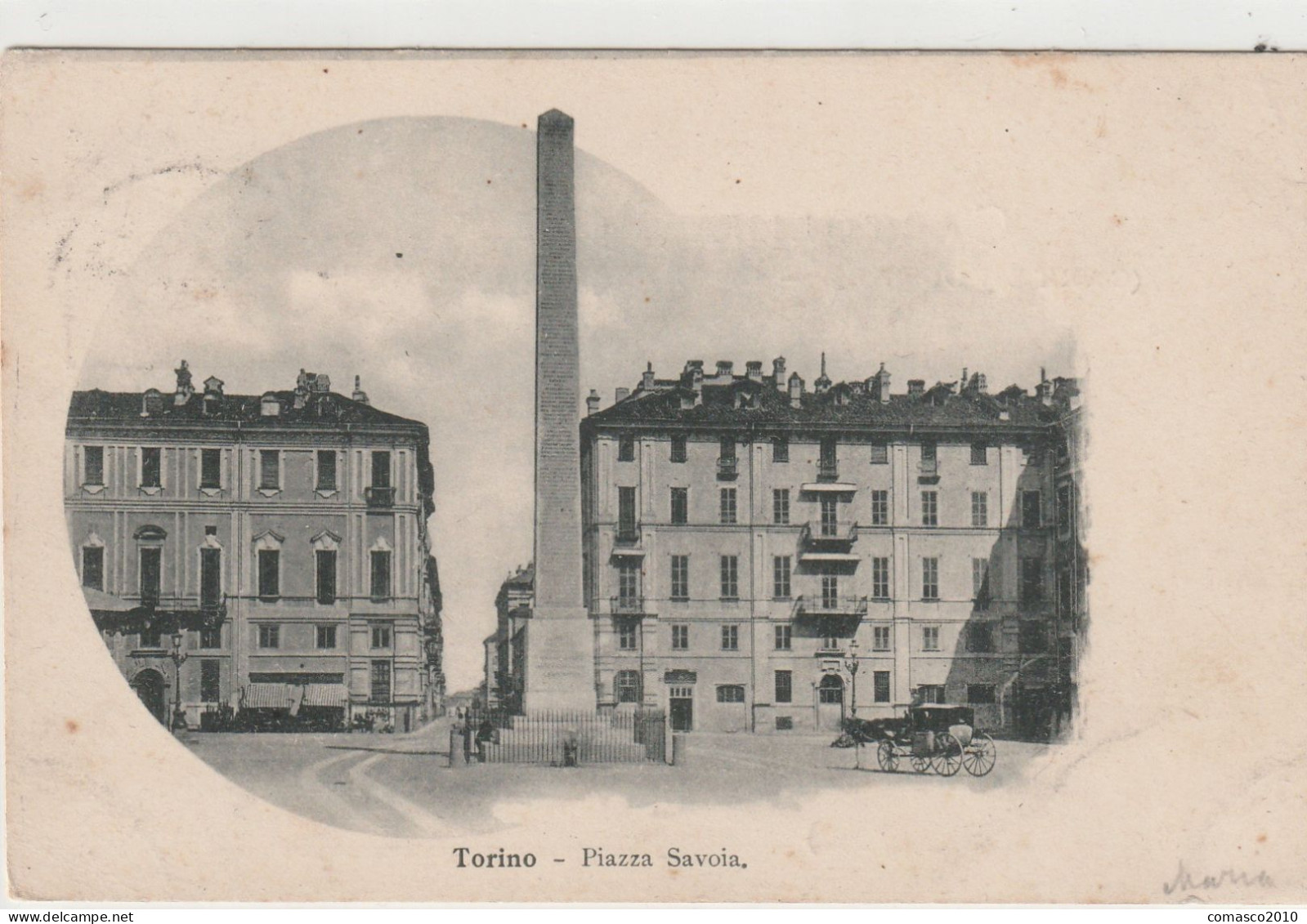 CARTOLINA DI TORINO PIAZZA SAVOIA COM'ERA INIZIO 900 VIAGGIATA NEL 1902 - Lugares Y Plazas