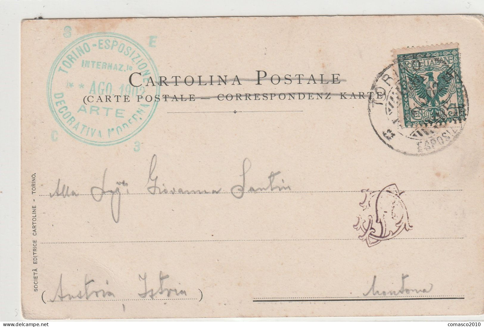 CARTOLINA DI TORINO PIAZZA SAVOIA COM'ERA INIZIO 900 VIAGGIATA NEL 1902 - Orte & Plätze