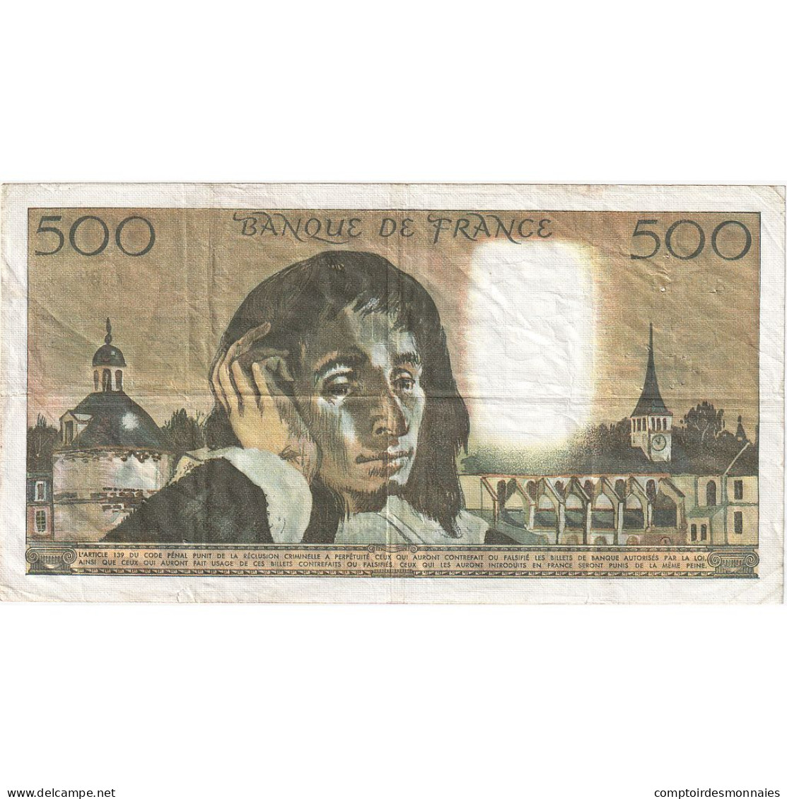 France, 500 Francs, Pascal, 1978, C.97, TB+, Fayette:71.18, KM:156d - 500 F 1968-1993 ''Pascal''