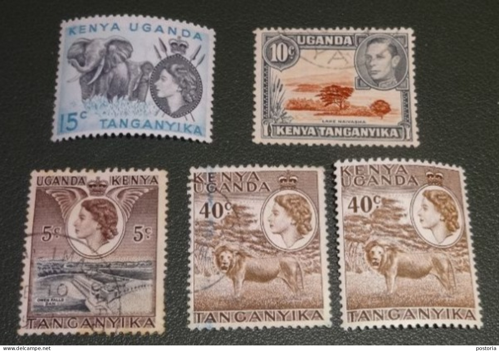 Kenya - Uganda - Tanganyik - Jaren 1950 - 5 Zegels - Kenia (1963-...)