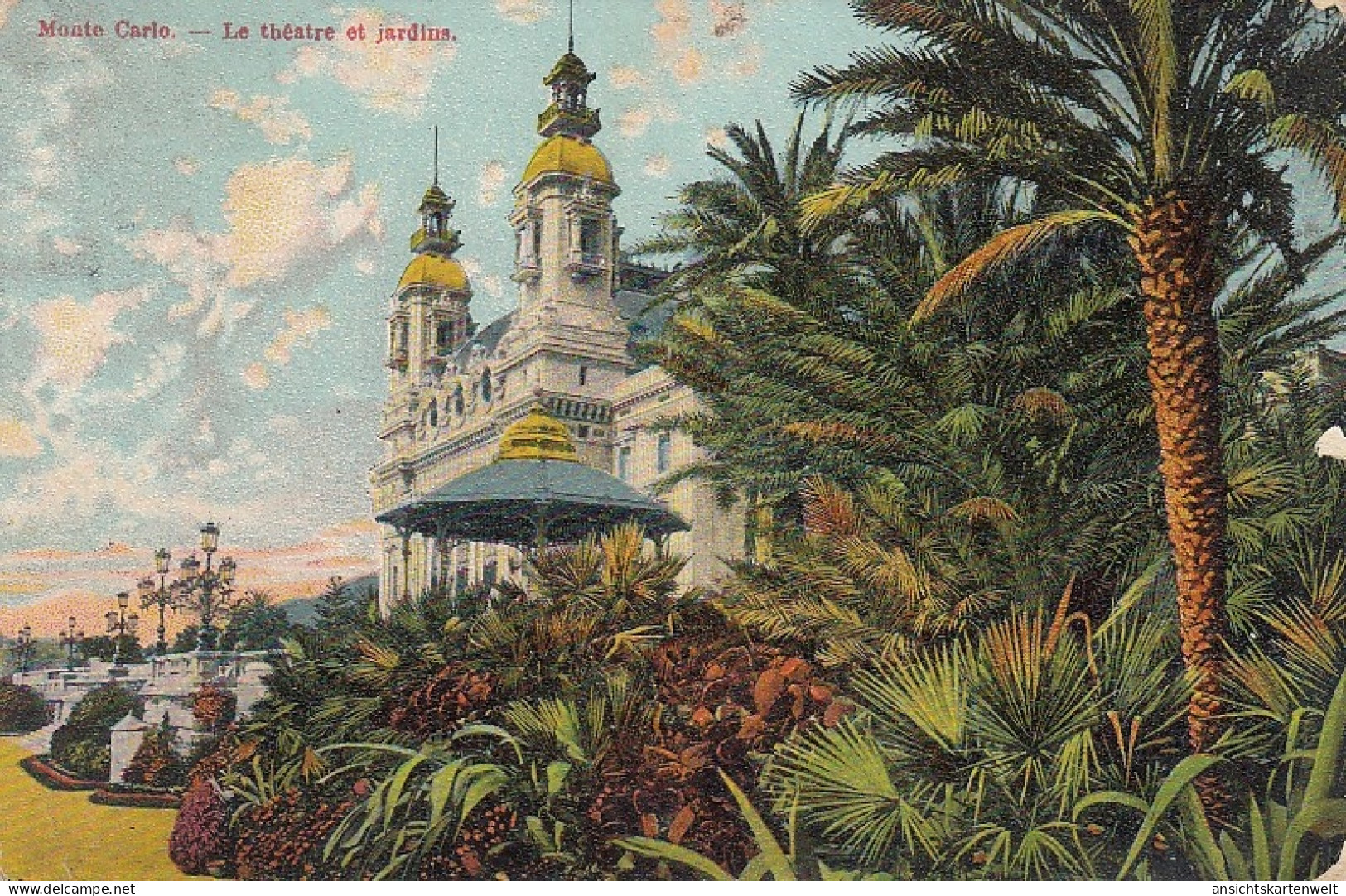 Monte Carlo La Thêatre Et Jardins Glum 1910? #D2949 - Opera House & Theather