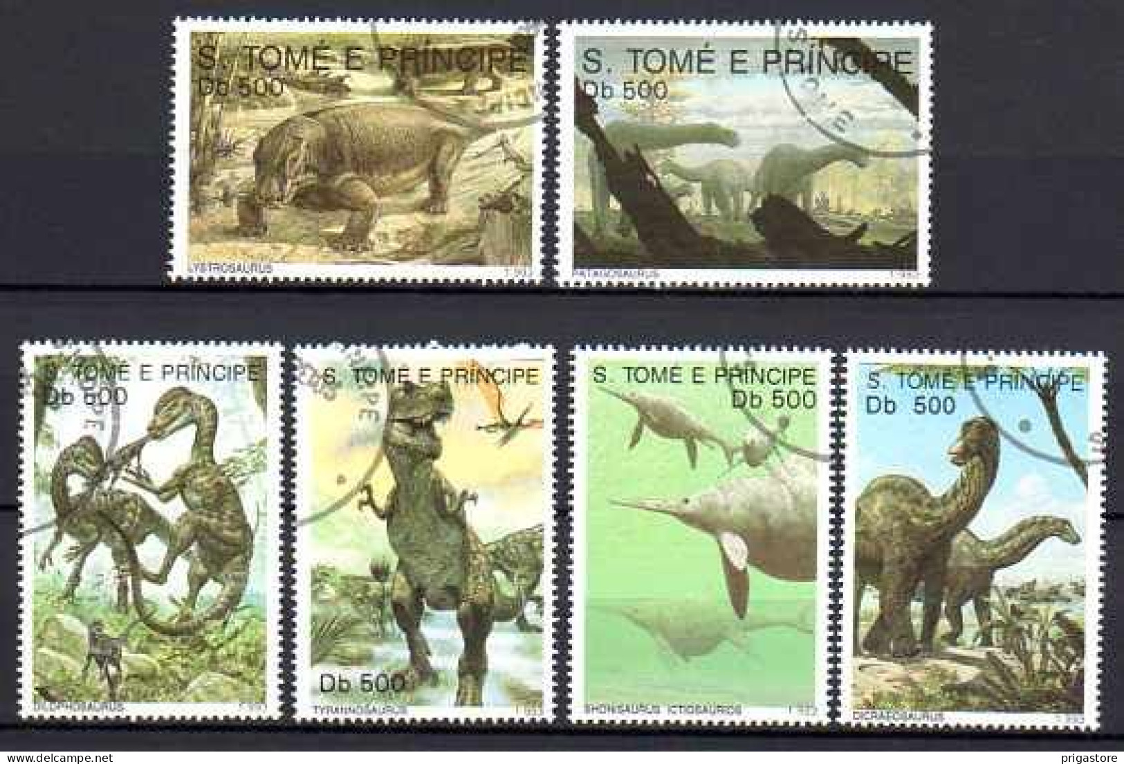 Saint Thomas Et Prince 1993 Animaux Préhistoriques (22) Yvert N° 1180 à 1185 Oblitéré Used - São Tomé Und Príncipe