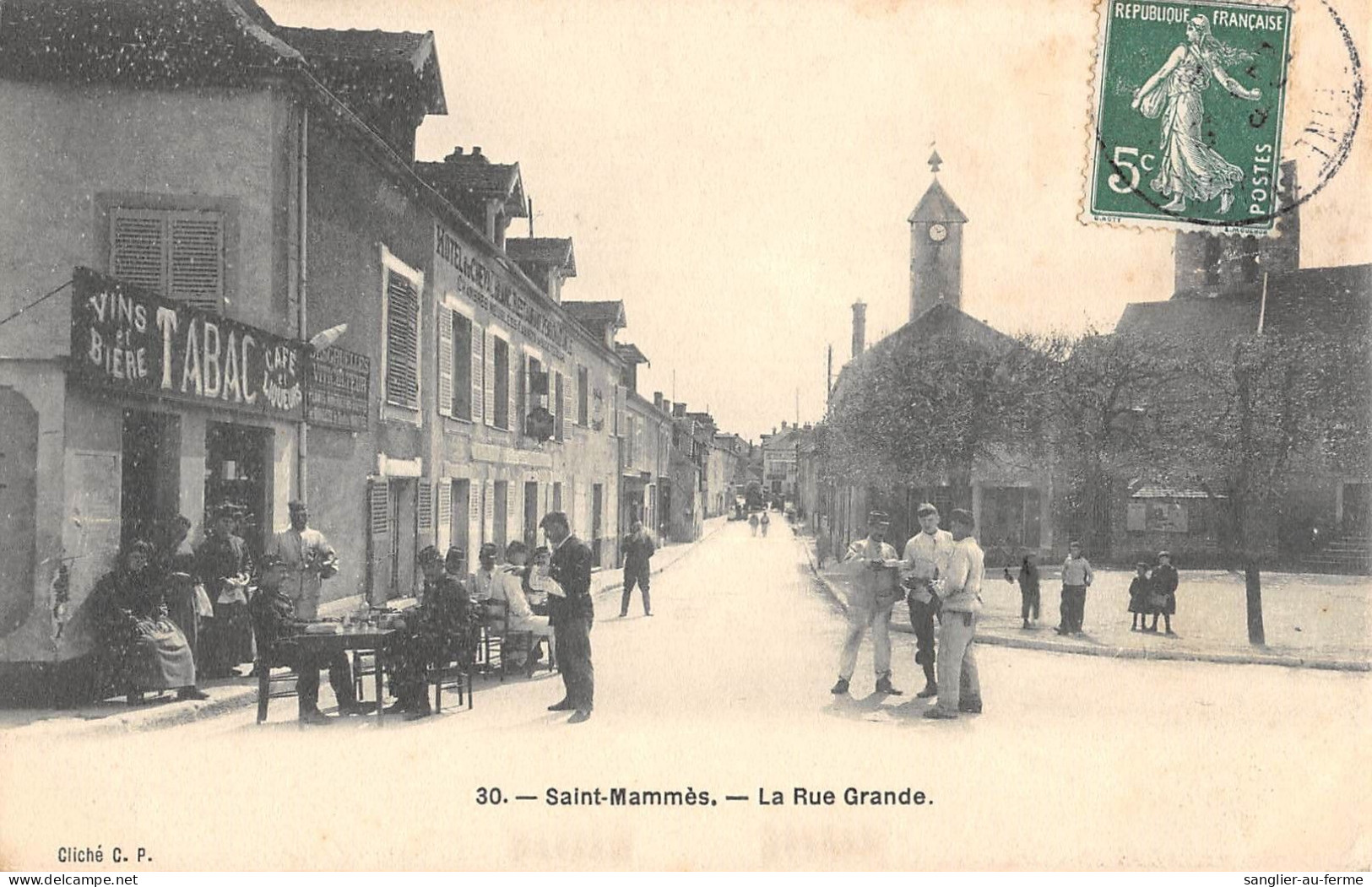 CPA 77 SAINT MAMMES / LA RUE GRANDE / CAFE TABAC - Saint Mammes