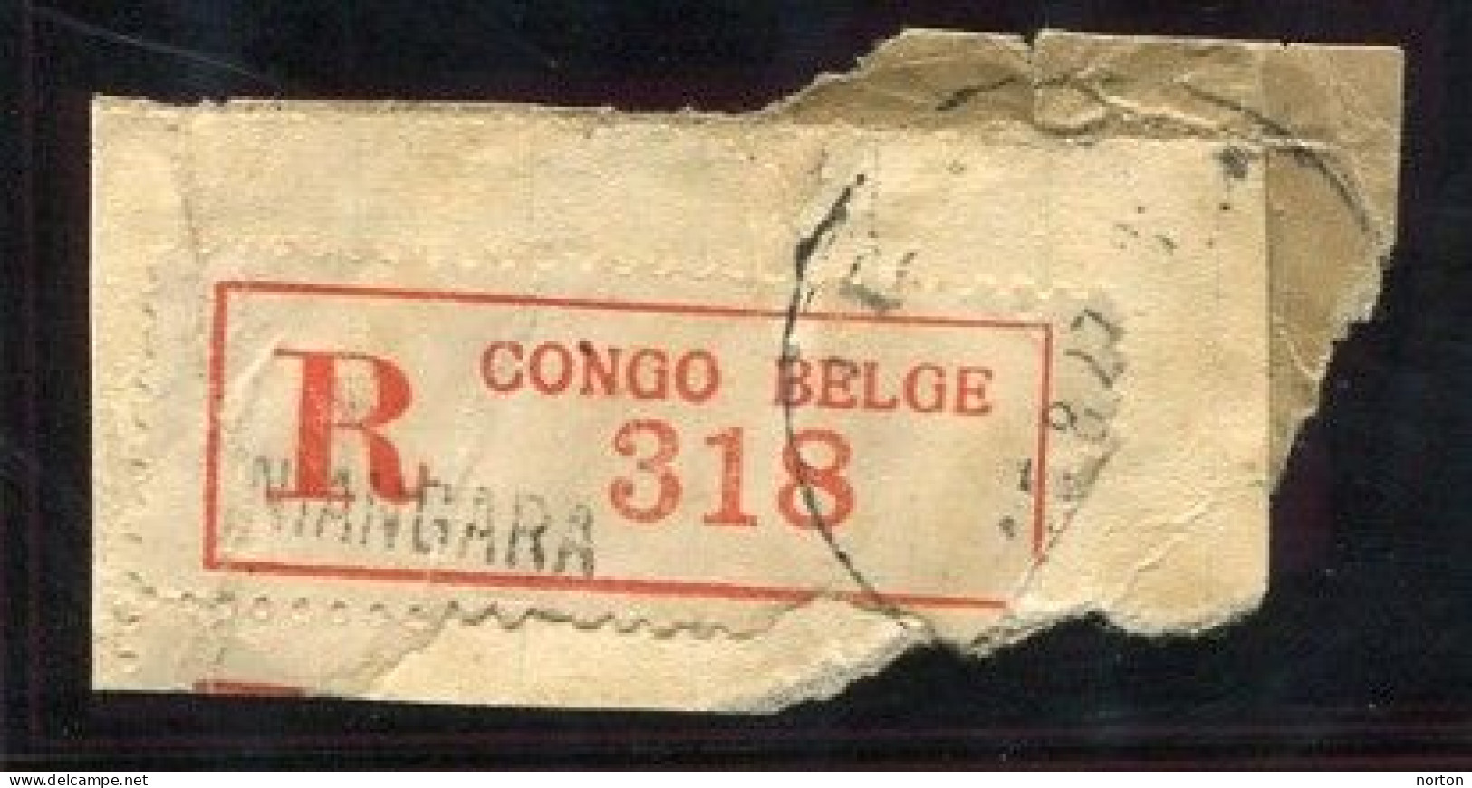 Congo Niangara Etiquette De Recommandé Type 1Db/O-R/H (petite Griffe Majuscule) Dent. 11 - Lettres & Documents