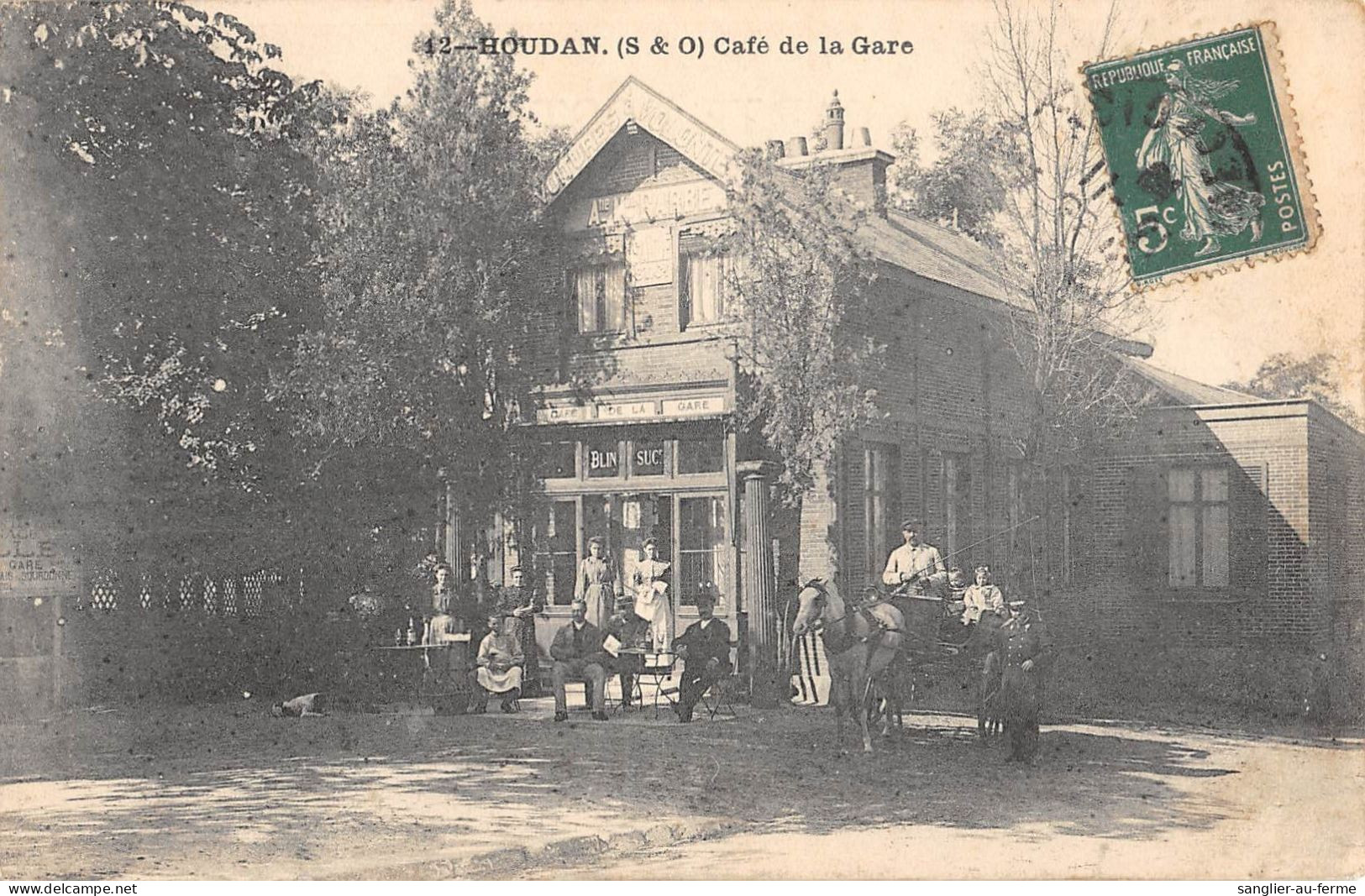 CPA 78 HOUDAN / CAFE DE LA GARE - Houdan