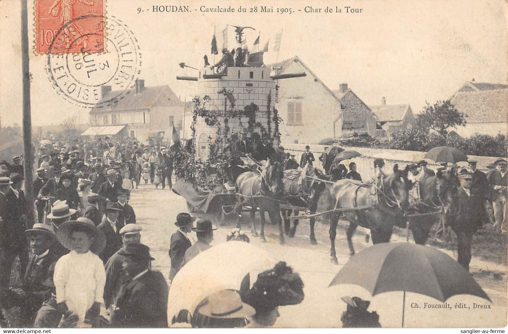 CPA 78 HOUDAN / CAVALCADE DU 28 MAI 1905 / CHAR DE LA TOUR - Houdan