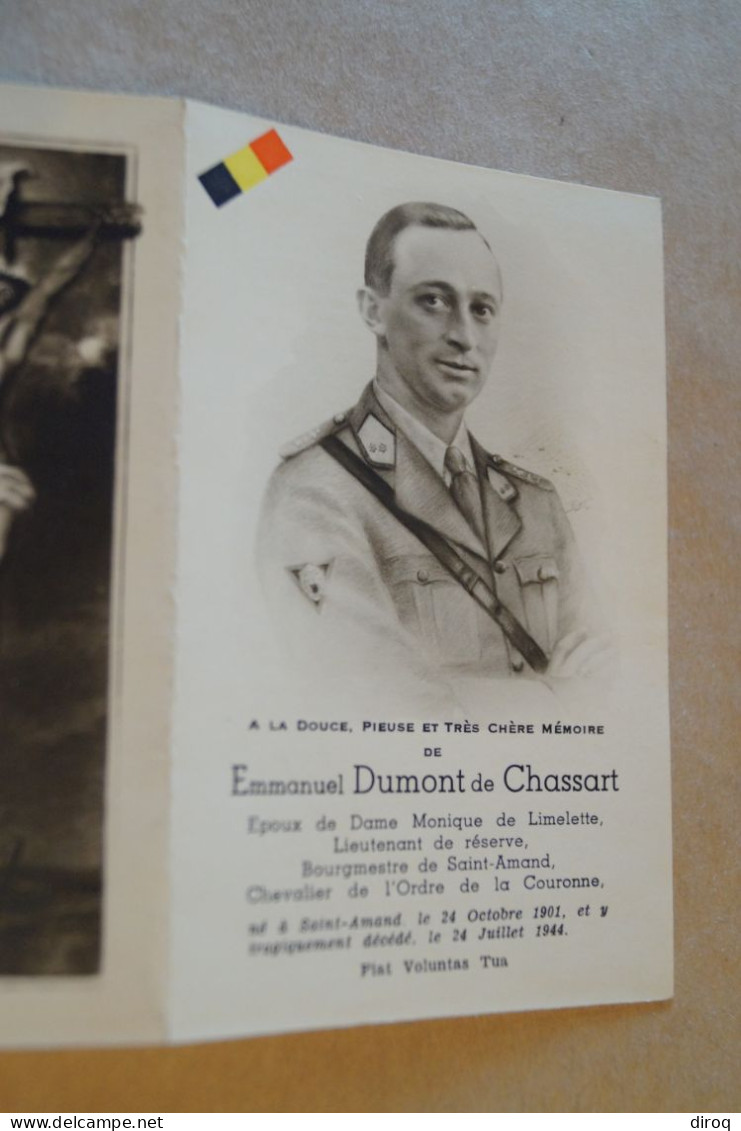 Emmanuel Dumont De Chassart,Saint-Amand,1901 - 1944 - Obituary Notices