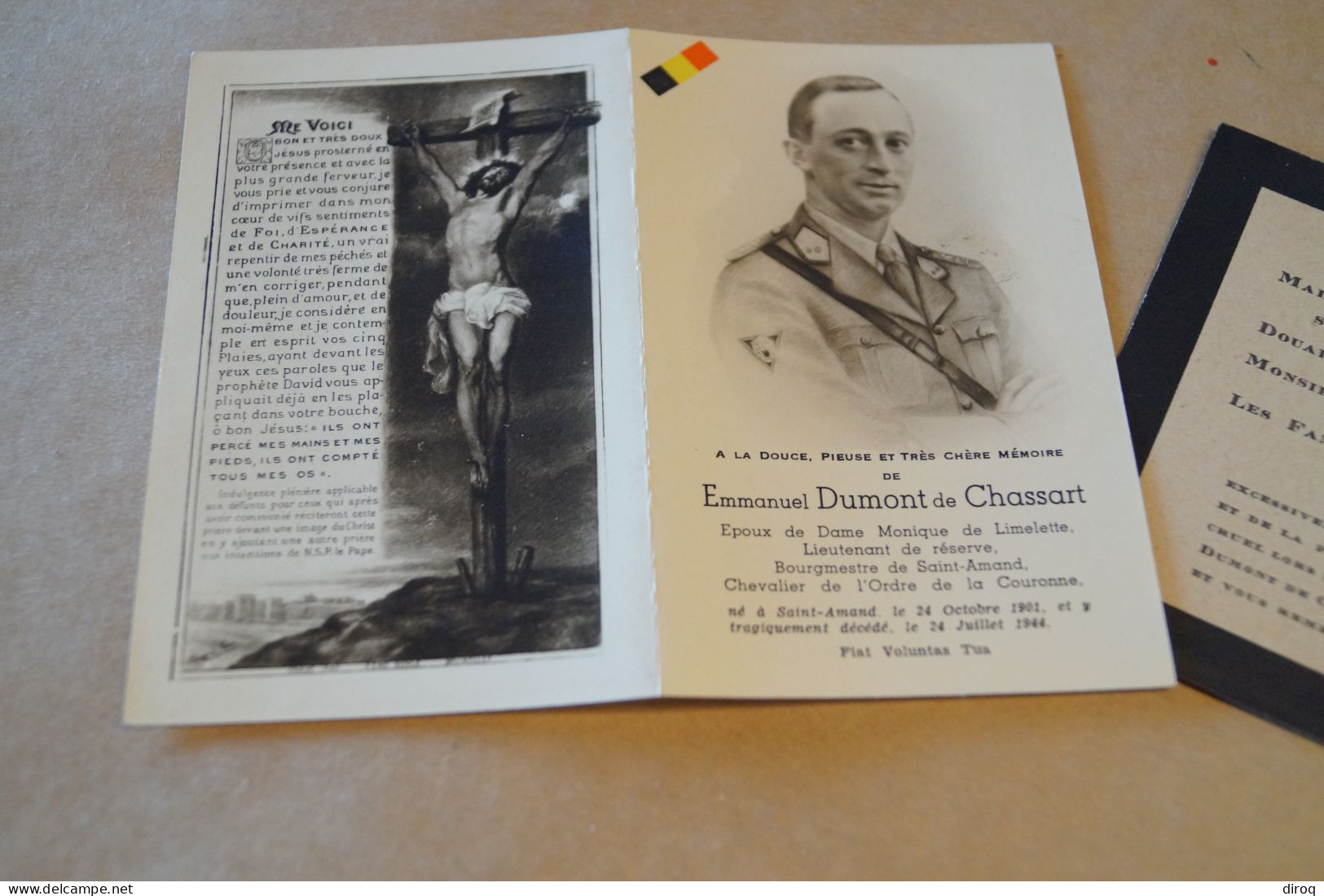 Emmanuel Dumont De Chassart,Saint-Amand,1901 - 1944 - Obituary Notices