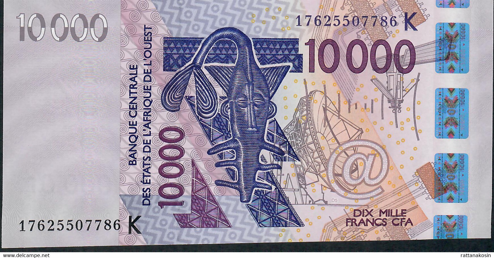 W.A.S. SENEGAL P718Kq 10000 10.000 FRANCS (20)17 2017  UNC. - Senegal