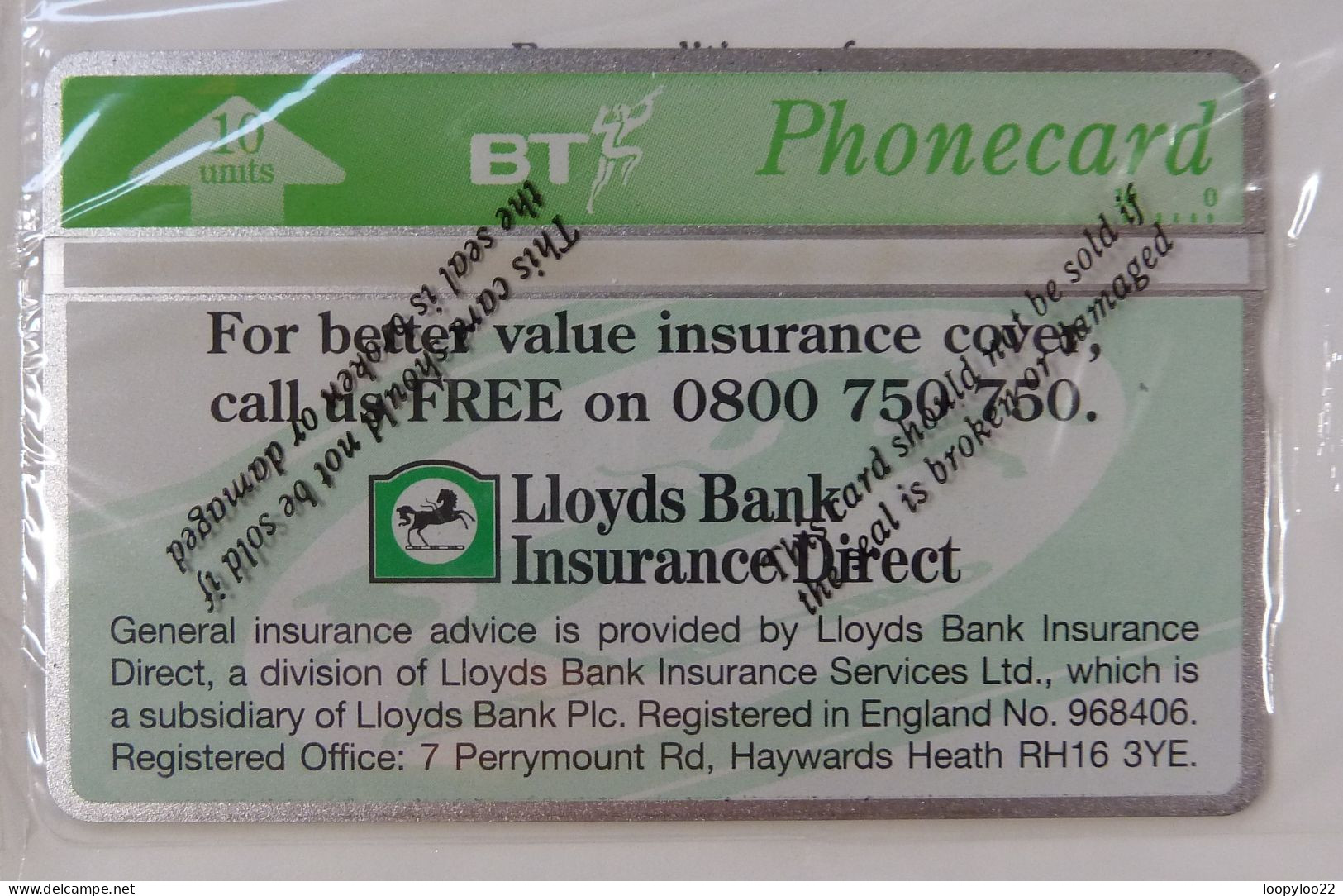 UK - Great Britain - BT & Landis & Gyr - BTP246 - LLoyds Bank Insurance Direct - Mint Blister - BT Emissions Privées