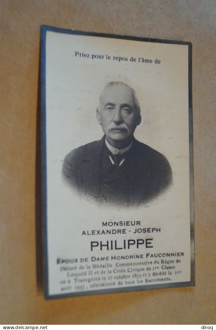 Alexandre-Joseph Philippe,Trazegnies 1853 - 1935 - Décès