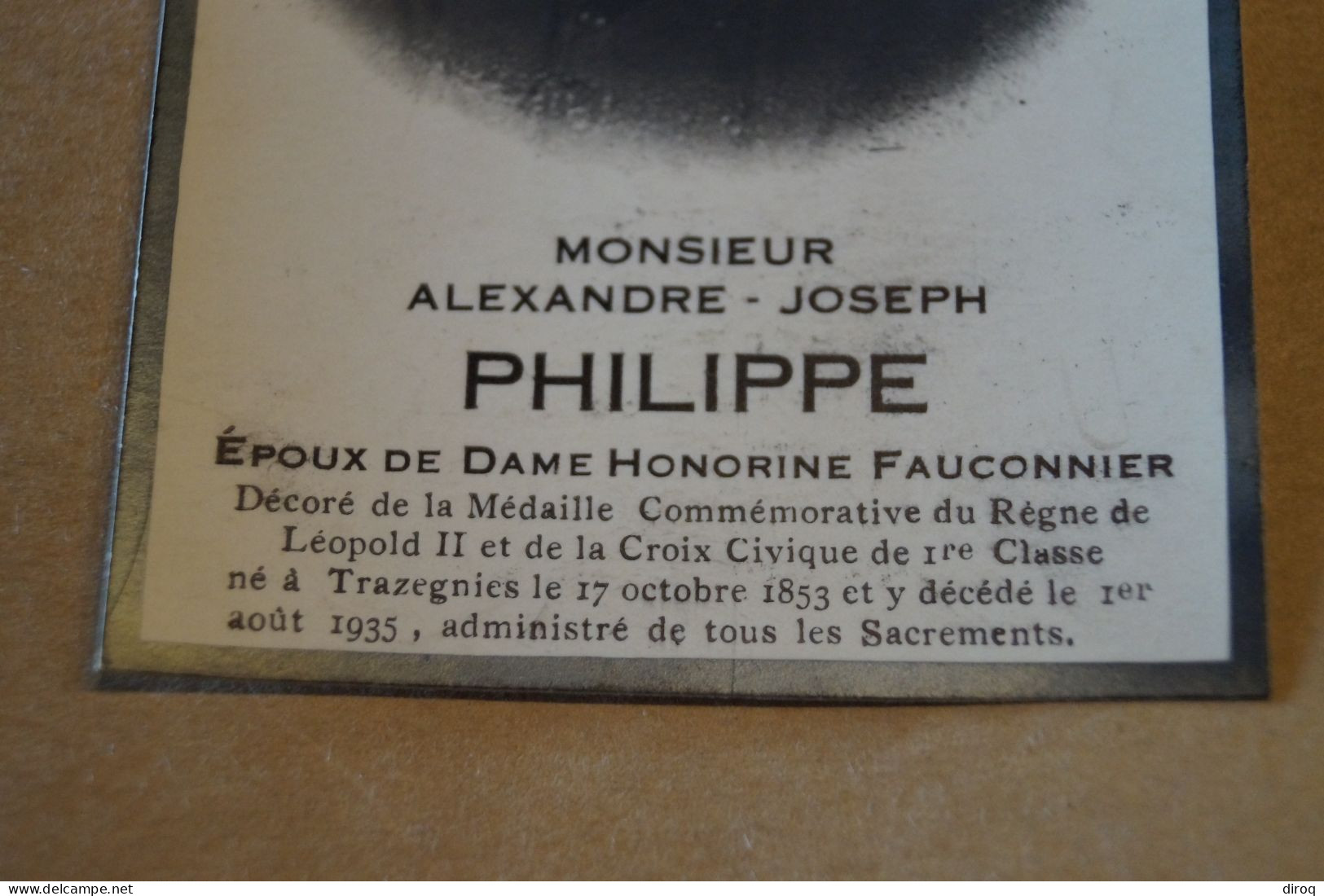 Alexandre-Joseph Philippe,Trazegnies 1853 - 1935 - Obituary Notices