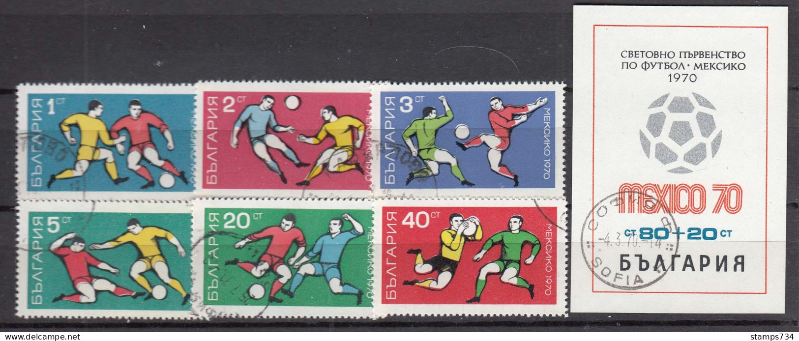Bulgaria 1970 - Football World Cup, Mexico, Mi-Nr. 1982/87+Bl. 26, Used - Used Stamps