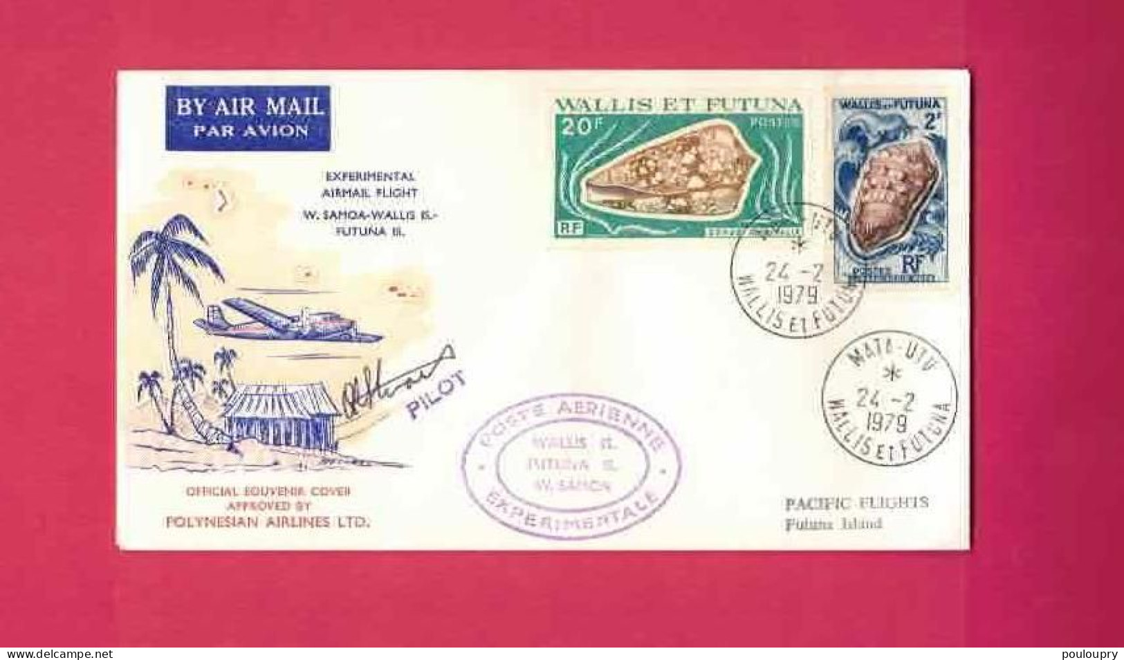 Lettre De 1979 Pour Les Samoa - YT N° 164 Et 192 - Vol Expérimental Samoa-Wallis Et Futuna  - Signature Du Pilote - Briefe U. Dokumente