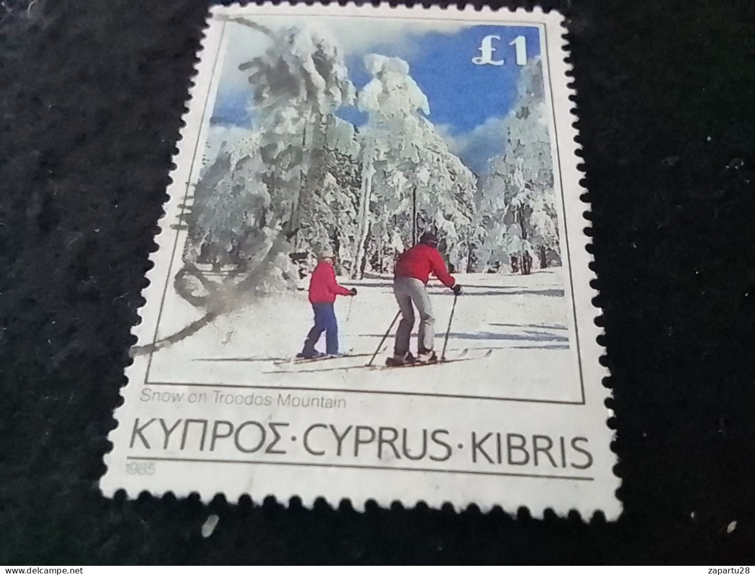 CYPRUS-1980-00   1 STERLİN          DAMGALI - Usados